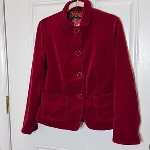 Talbots Rich Red Velvet Blazer